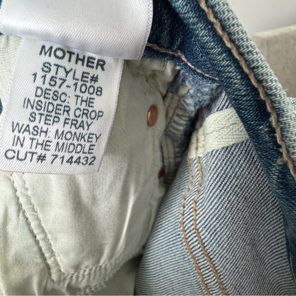 Mother The Insider Crop Step Fray Jeans 27 - Picture 7 of 8